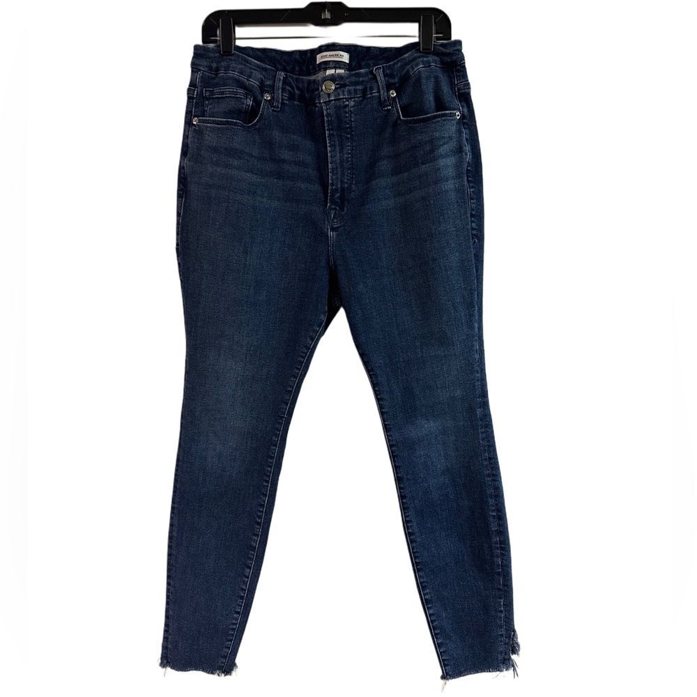 Good American Good Legs Skinny Jeans With Frayed Distressed Hem Size 16